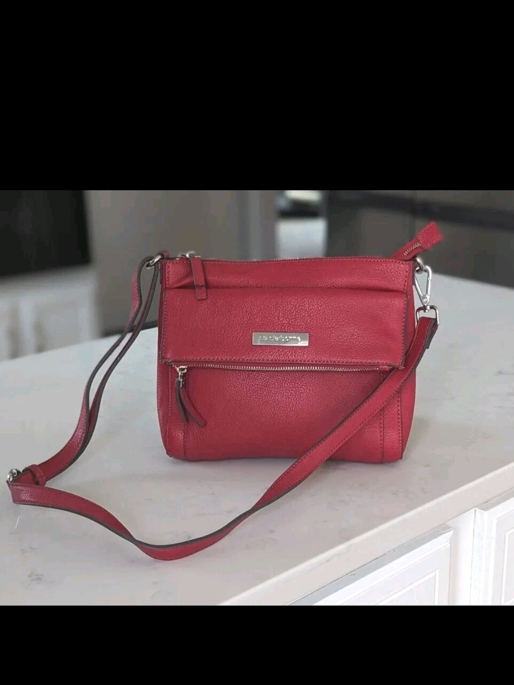 Liz Claiborne Red Faux Leather Purse Crossbody Bag